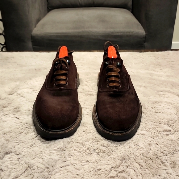 Men's Giorgio Armani Brown Suede Oxfords (Excellent Condition) Size 12 - Picture 1 of 4